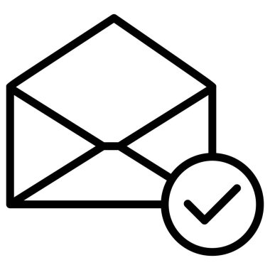 Doğrulanmış E- posta Yalıtılmış Vektör simgesi kolayca düzenlenebilir ya da düzenlenebilir