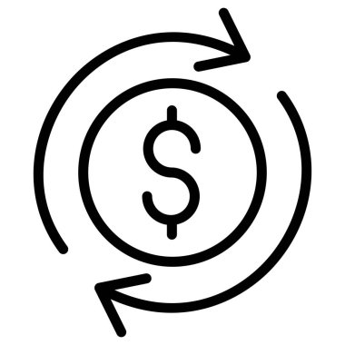 Kolayca değiştirilebilen veya düzenlenebilen Dolar Takası İzole Vektör simgesi