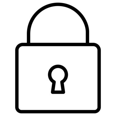 Güvenlik kilidi izole edilmiş vektör simgesi kolayca değiştirilebilir ya da düzenlenebilir