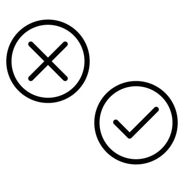 Tik ve Çapraz İzole Vektör simgesi kolayca düzenleyebilir ya da değiştirebilir