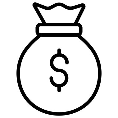 Para Çuvalı izole edilmiş Vektör simgesi kolayca düzenleyebilir ya da değiştirebilir