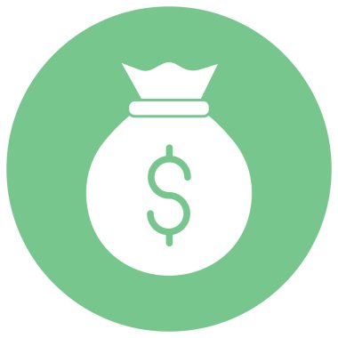 Para Çuvalı izole edilmiş Vektör simgesi kolayca düzenleyebilir ya da değiştirebilir