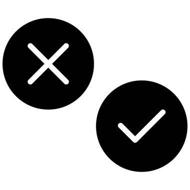 Tik ve Çapraz İzole Vektör simgesi kolayca düzenleyebilir ya da değiştirebilir