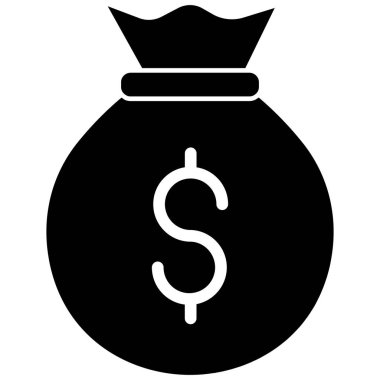 Para Çuvalı izole edilmiş Vektör simgesi kolayca düzenleyebilir ya da değiştirebilir
