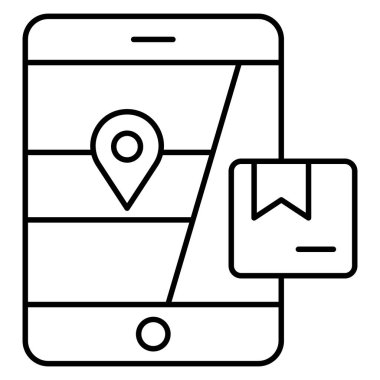 Mobil Teslimat Konumu Kolayca düzenleyebilen ve değiştirebilen izole edilmiş Vektör simgesi