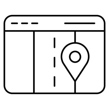 Kolayca düzenleyebilen ya da düzenleyebilen Yol Gps İzole Vektör simgesi