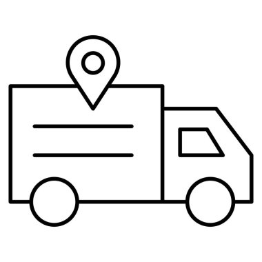 Kamyon konumu izole edilmiş vektör simgesi kolayca değiştirebilir veya düzenleyebilir