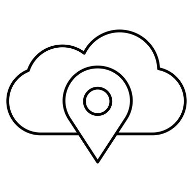 Bulut konumu izole edilmiş Vektör simgesi kolayca düzenleyebilir ya da değiştirebilir