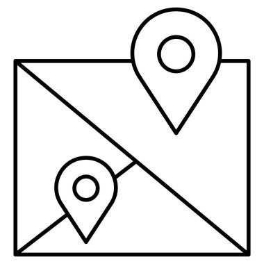 Kolayca değiştirilebilen veya düzenlenebilen izole edilmiş vektör simgesini haritala