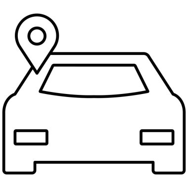 Araç konumu izole edilmiş vektör simgesi kolayca düzenlenebilir ya da düzenlenebilir