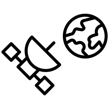 Küresel Uydu İzole Vektör simgesi kolayca düzenleyebilir ya da değiştirebilir