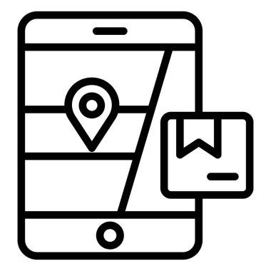 Mobil Teslimat Konumu Kolayca düzenleyebilen ve değiştirebilen izole edilmiş Vektör simgesi