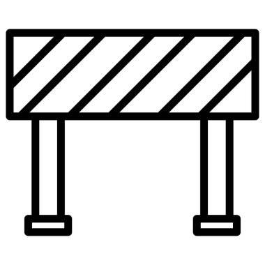 Yol engeli izole edilmiş vektör simgesi kolayca değiştirilebilir ya da düzenlenebilir