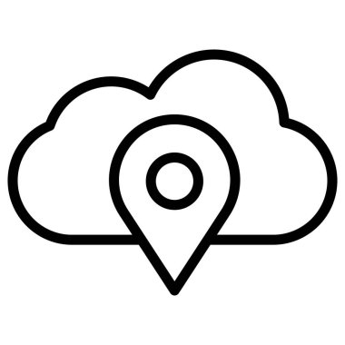 Bulut konumu izole edilmiş Vektör simgesi kolayca düzenleyebilir ya da değiştirebilir