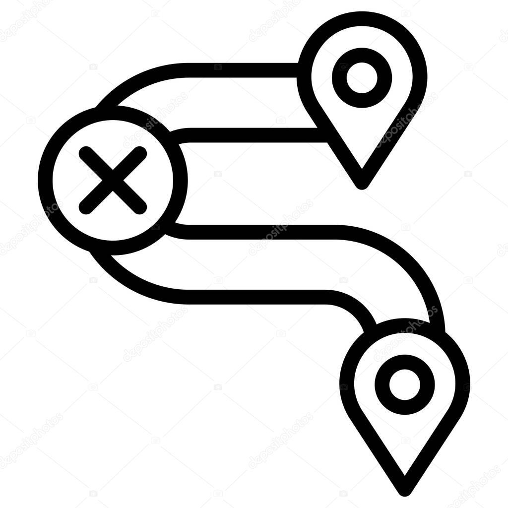 Icono de Vector aislado de ruta incorrecta que puede modificar o editar ...