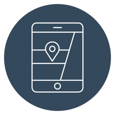 Mobil Harita İzole Vektör simgesi Kolayca düzenleyebilen veya düzenleyebilen