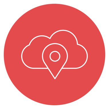 Bulut konumu izole edilmiş Vektör simgesi kolayca düzenleyebilir ya da değiştirebilir