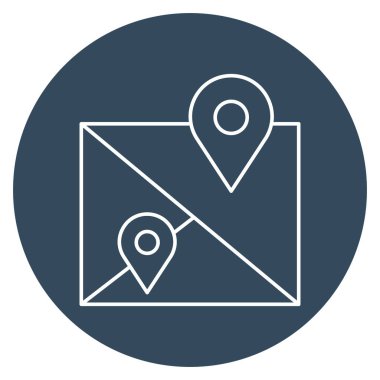 Kolayca değiştirilebilen veya düzenlenebilen izole edilmiş vektör simgesini haritala