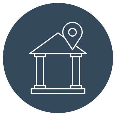 Kolayca değiştirilebilen veya düzenlenebilen banka konumu izole edilmiş Vektör simgesi