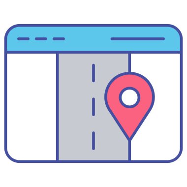 Kolayca düzenleyebilen ya da düzenleyebilen Yol Gps İzole Vektör simgesi