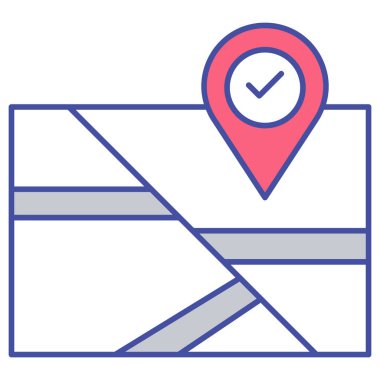 Kolayca değiştirilebilen veya düzenlenebilen Konum İzole Vektör simgesini doğrula