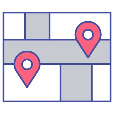 Kolayca değiştirilebilen veya düzenlenebilen izole edilmiş vektör simgesini haritala