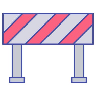 Yol engeli izole edilmiş vektör simgesi kolayca değiştirilebilir ya da düzenlenebilir