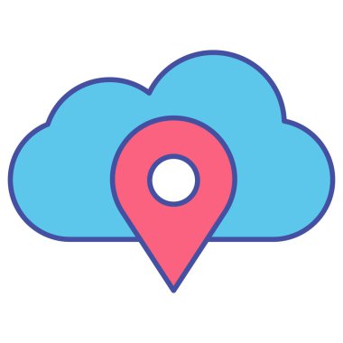 Bulut konumu izole edilmiş Vektör simgesi kolayca düzenleyebilir ya da değiştirebilir