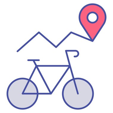 Bisiklet geçidi izole edilmiş vektör simgesi kolayca düzenlenebilir ya da değiştirilebilir