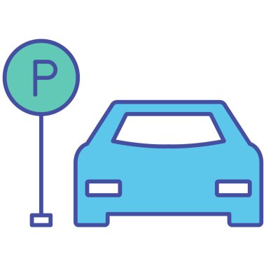 Otomobil parkı izole edilmiş vektör simgesi kolayca düzenlenebilir ya da değiştirilebilir