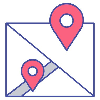 Kolayca değiştirilebilen veya düzenlenebilen izole edilmiş vektör simgesini haritala