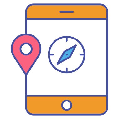 Telefon pusulası izole edilmiş Vektör simgesi kolayca düzenleyebilir ya da değiştirebilir