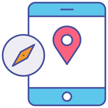 Telefon pusulası izole edilmiş Vektör simgesi kolayca düzenleyebilir ya da değiştirebilir