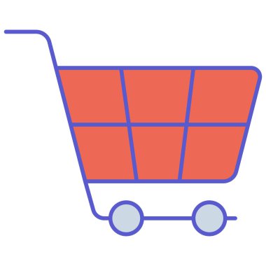 Alışveriş arabası izole edilmiş vektör simgesi kolayca değiştirilebilir veya düzenlenebilir