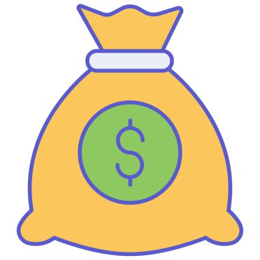 Para çantası izole edilmiş Vektör simgesi kolayca düzenleyebilir ya da değiştirebilir