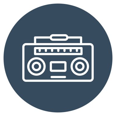 Kolayca değiştirebilen veya düzenleyebilen müzik vintage izole edilmiş vektör simgesi