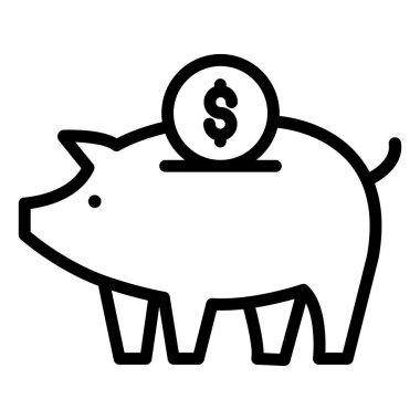 Domuz kumbarası izole edilmiş vektör simgesi kolayca düzenlenebilir ya da düzenlenebilir