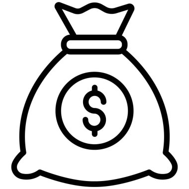 Para çantası izole edilmiş Vektör simgesi kolayca düzenleyebilir ya da değiştirebilir