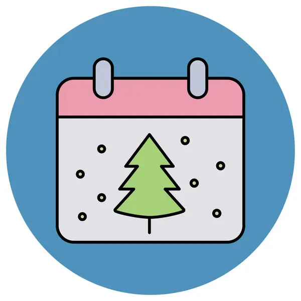 Kerst Kalender Geïsoleerde Vector Pictogram Dat Gemakkelijk Kan Wijzigen Bewerken — Stockvector