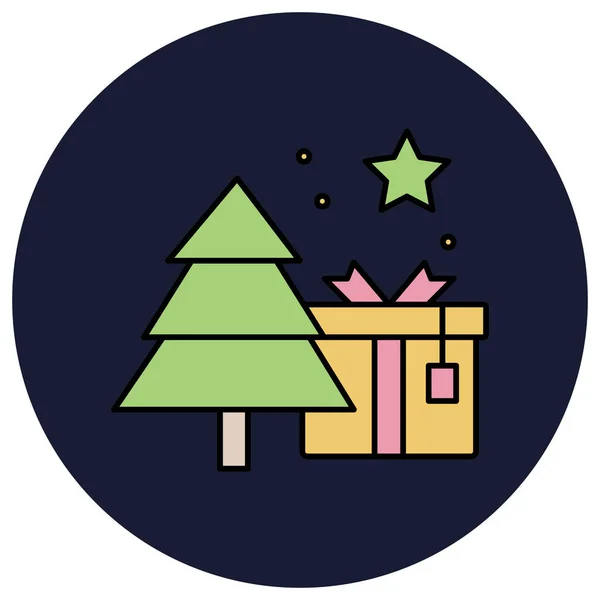 Kerstboom Geïsoleerde Vector Pictogram Dat Gemakkelijk Kan Wijzigen Bewerken — Stockvector