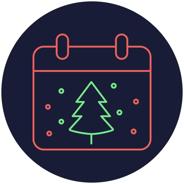 Kalendarz Bożonarodzeniowy Isolated Vector Ikona Które Mogą Łatwo Modyfikować Lub — Wektor stockowy