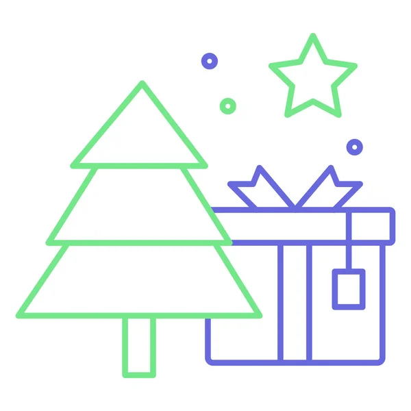 Noel Hediyesi Ağacı Izole Edilmiş Vektör Simgesi Kolayca Düzenlenebilir Düzenlenebilir — Stok Vektör