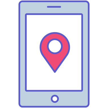 Kolayca düzenleyebilen veya düzenleyebilen Telefon Konumu İzole Vektör simgesi