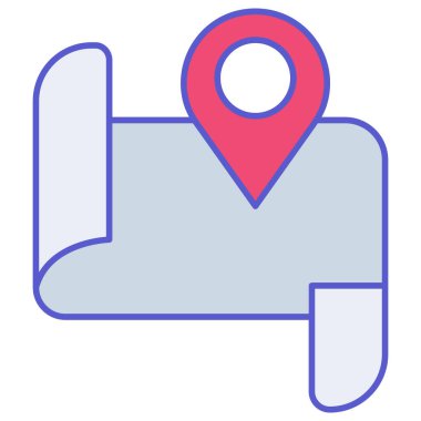 Navigasyon haritası izole edilmiş Vektör simgesi kolayca düzenleyebilir ya da değiştirebilir