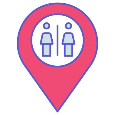 Tuvalet konumu izole edilmiş vektör simgesi kolayca değiştirilebilir ya da düzenlenebilir