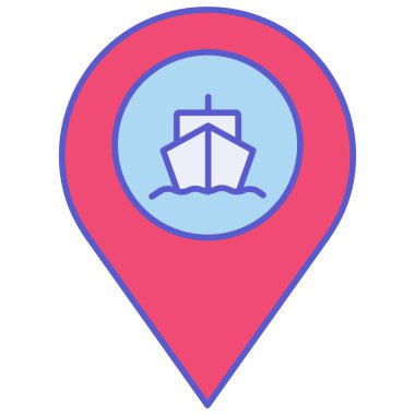 Kolayca düzenleyebilen ve düzenleyebilen Gemi Konumu İzole Vektör simgesi