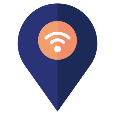 Kablosuz konum izole Vektör simgesi kolayca düzenleyebilir veya değiştirebilir