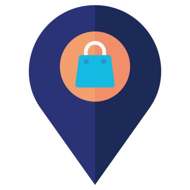 Alışveriş mağazası konumu izole edilmiş vektör simgesi kolayca düzenlenebilir ya da düzenlenebilir