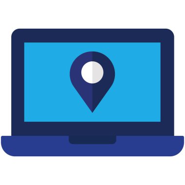 Kolayca değiştirebilen ya da düzenleyebilen izole edilmiş dizüstü bilgisayar konumu Vektör simgesi