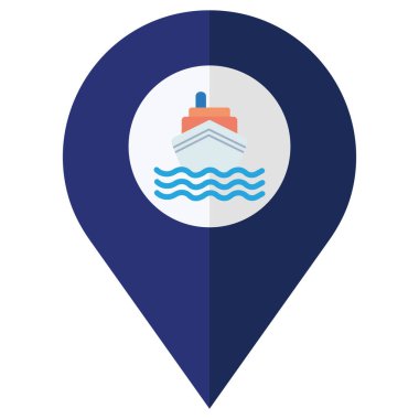 Kolayca düzenleyebilen ve düzenleyebilen Gemi Konumu İzole Vektör simgesi